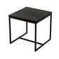 Cid Rive 16 Inch Side End Table Iron Legs Square Black Ash Veneer Top By Casagear Home BM312007