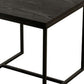 Cid Rive 16 Inch Side End Table Iron Legs Square Black Ash Veneer Top By Casagear Home BM312007