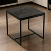 Cid Rive 16 Inch Side End Table Iron Legs Square Black Ash Veneer Top By Casagear Home BM312007