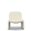 32 Inch Accent Chair Curved Sloped Back Off White Fabric Upholstery By Casagear Home BM312011