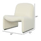 32 Inch Accent Chair Curved Sloped Back Off White Fabric Upholstery By Casagear Home BM312011