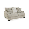 Asen 71 Inch Loveseat with 3 Accent Pillows, Roll Arms, Polyester, Beige By Casagear Home