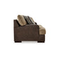 Srie 68 Inch Loveseat Nailhead Trim 3 Accent Pillows Faux Leather Brown By Casagear Home BM312019