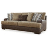 Srie 95 Inch Sofa Nailhead Trim 5 Accent Pillows Brown Faux Leather By Casagear Home BM312022