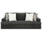 Henly 96 Inch Sofa Oversized 4 Accent Pillows Soft Gray Polyester By Casagear Home BM312025