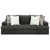 Henly 96 Inch Sofa Oversized 4 Accent Pillows Soft Gray Polyester By Casagear Home BM312025