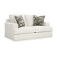 Henly 70 Inch Loveseat, 2 Accent Pillows, Oversized, Soft White Polyester By Casagear Home