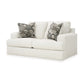 Henly 70 Inch Loveseat 2 Accent Pillows Oversized Soft White Polyester By Casagear Home BM312028