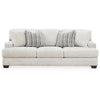 Emma 95 Inch Sofa with 4 Accent Pillows Oversized Soft Gray Polyester By Casagear Home BM312034