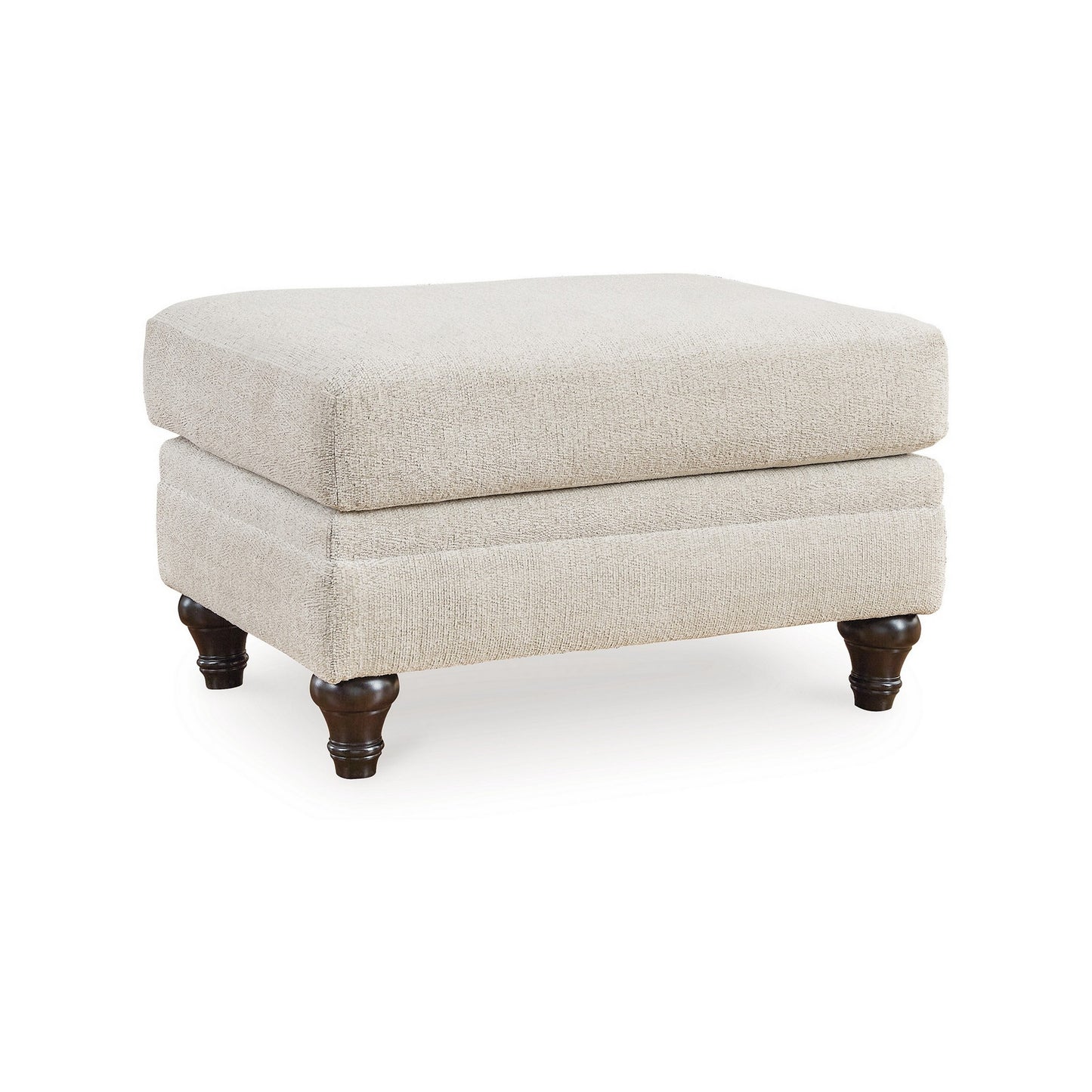 Vlea 34 Inch Ottoman Chevron Effect Light Beige Polyester Upholstery By Casagear Home BM312035