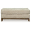 Klyn 44 Inch Ottoman Plush Cushion Faux Wood Rail Feet Beige Polyester By Casagear Home BM312037