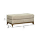 Klyn 44 Inch Ottoman Plush Cushion Faux Wood Rail Feet Beige Polyester By Casagear Home BM312037