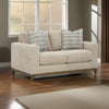 Klyn 67 Inch Loveseat with 2 Accent Pillows Beige Polyester Upholstery By Casagear Home BM312038