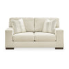 Magg 70 Inch Loveseat 2 Accent Pillows Oversized Beige Polyester By Casagear Home BM312041