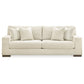 Magg 96 Inch Sofa 4 Accent Pillows Oversized Cushion Beige Polyester By Casagear Home BM312042