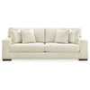 Magg 96 Inch Sofa 4 Accent Pillows Oversized Cushion Beige Polyester By Casagear Home BM312042