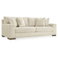 Magg 96 Inch Sofa 4 Accent Pillows Oversized Cushion Beige Polyester By Casagear Home BM312042