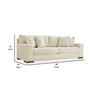 Magg 96 Inch Sofa 4 Accent Pillows Oversized Cushion Beige Polyester By Casagear Home BM312042