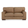 Aida 70 Inch Loveseat Oversized Attached Cushions Plush Brown Leather By Casagear Home BM312046