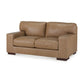 Aida 70 Inch Loveseat Oversized Attached Cushions Plush Brown Leather By Casagear Home BM312046