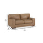 Aida 70 Inch Loveseat Oversized Attached Cushions Plush Brown Leather By Casagear Home BM312046