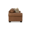 Riana 101 Inch Sofa 4 Accent Pillows Caramel Brown Genuine Leather By Casagear Home BM312056