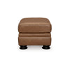 Aida 44 Inch Ottoman Plush Cushion Top Caramel Brown Genuine Leather By Casagear Home BM312058