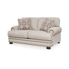 Moore 72 Inch Loveseat 2 Accent Pillows Nailhead Beige Chenille Polyester By Casagear Home BM312060