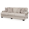 Moore 97 Inch Sofa 4 Accent Pillows Nailhead Beige Chenille Polyester By Casagear Home BM312061