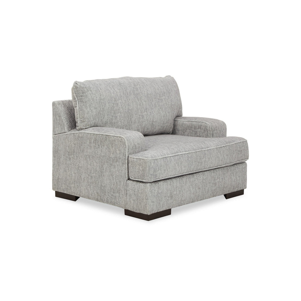 Cado 49 Inch Accent Chair Oversized Reversible Cushion Gray Polyester By Casagear Home BM312067