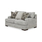 Cado 68 Inch Loveseat 3 Accent Pillows Reversible Cushion Gray Polyester By Casagear Home BM312068