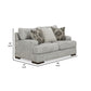 Cado 68 Inch Loveseat 3 Accent Pillows Reversible Cushion Gray Polyester By Casagear Home BM312068