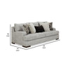 Cado 95 Inch Sofa 5 Accent Pillows Reversible Cushion Gray Polyester By Casagear Home BM312069