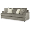 Tren 96 Inch Wide Sofa 4 Jacquard Pillows Ash Gray Chenille Polyester By Casagear Home BM312070