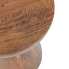 18 Inch Side Accent Table Round Mango Wood Top Cone Base Brown Finish By Casagear Home BM312073