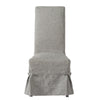 25 Inch Dining Side Chair Gray Linen Fabric Upholstery Skirted Parsons By Casagear Home BM312074