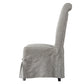 25 Inch Dining Side Chair Gray Linen Fabric Upholstery Skirted Parsons By Casagear Home BM312074