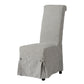 25 Inch Dining Side Chair Gray Linen Fabric Upholstery Skirted Parsons By Casagear Home BM312074