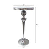 42 Inch Bar Drink Table Round Top Slender Turned Support Chrome Metal By Casagear Home BM312075