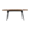 Aji 31 Inch Coffee Table Oval Acacia Wood Top Iron Legs Brown and Black By Casagear Home BM312076