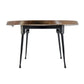 Aji 31 Inch Coffee Table Oval Acacia Wood Top Iron Legs Brown and Black By Casagear Home BM312076