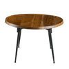 Aji 39 Inch Coffee Table Oval Brown Wood Grain Acacia Wood Top Metal Legs By Casagear Home BM312077