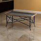 44 Inch Coffee Table, Vintage Style Wood Tray Top, Metal Base, Brown, Black By Casagear Home