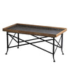 44 Inch Coffee Table Vintage Style Wood Tray Top Metal Base Brown Black By Casagear Home BM312079