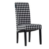 21 Inch Side Dining Chair Set of 2 Black White Checkered Gingham Fabric By Casagear Home BM312084