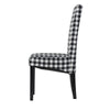 21 Inch Side Dining Chair Set of 2 Black White Checkered Gingham Fabric By Casagear Home BM312084