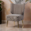 30 Inch Accent Leisure Chair Taupe Gray Tufted Floral Fabric Wingback By Casagear Home BM312087