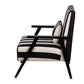 32 Inch Accent Armchair with Throw Pillow Black White Polyester Stripes By Casagear Home BM312088