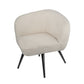 39 Inch Swivel Accent Chair Soft Cream Fabric Upholstery Black Iron Legs By Casagear Home BM312097