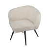 39 Inch Swivel Accent Chair Soft Cream Fabric Upholstery Black Iron Legs By Casagear Home BM312097